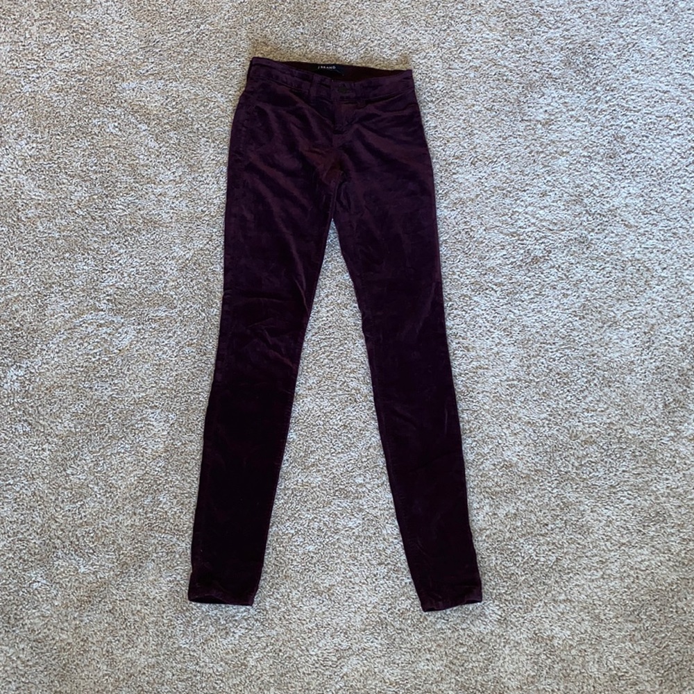 J Brand Maria High-Rise Velvet Skinny Jeans